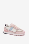 Sneakersy Damskie Z Eko Skóry Różowe Kelira