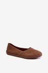 Baleriny Damskie Barefoot Z Naturalnego Zamszu Brązowe Mirelia