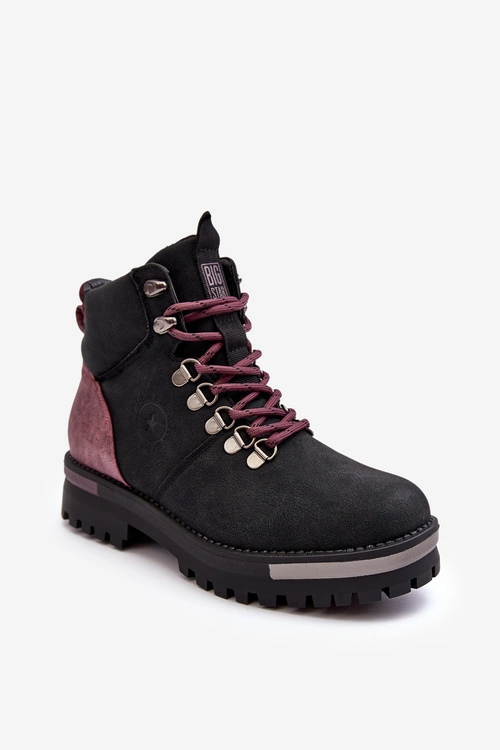 Trapery Sznurowane Czarne Big Star MM274318