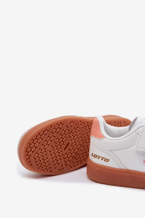 Sneakersy Dziecięce Na Rzep LOTTO VINTAL MF 2600252K Biało-Pomarańczowe
