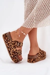 Klapki Damskie Z Klamrami Na Masywnej Platformie Panterka Odisene