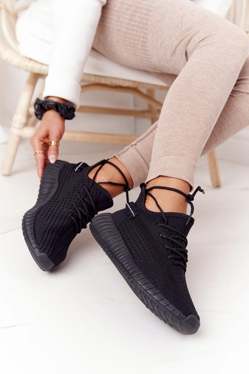 Damskie Sportowe Buty Sneakersy Czarne Amazing