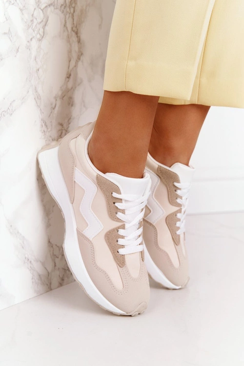 Damskie Sportowe Buty Sneakersy Beżowe Move On
