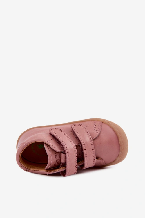 Skórzane Półbuty Trzewiki Barefoot Dziecięce Froddo G2130328-6 Ciemnoróżowe