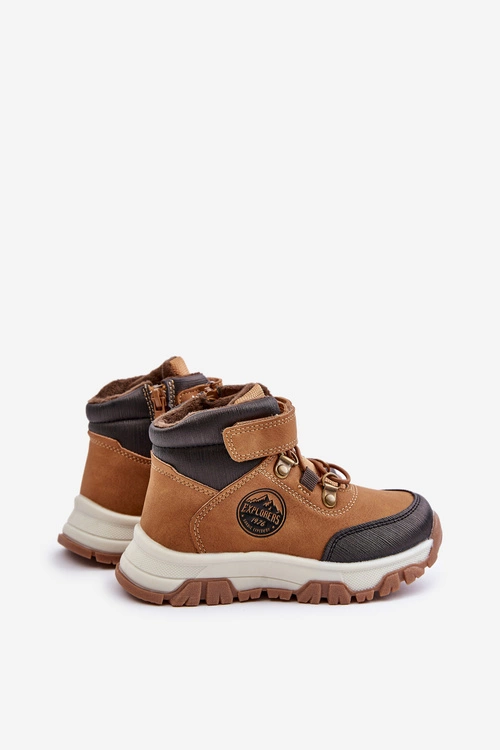 Ocieplane Dziecięce Buty Zimowe Trekkingowe Na Zamek Camel Temisha