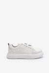 Damskie Sneakersy Skórzane Z Ozdobami Białe Dysuria
