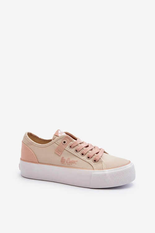 Materiałowe Trampki Damskie Lee Cooper LCW-24-31-2196 Beżowe