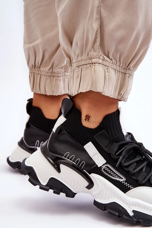 Damskie Sneakersy Skarpetkowe Wsuwane Czarne Keaton