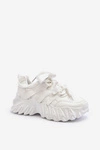 Sneakersy Damskie Na Masywnej Podeszwie Białe Ellerai