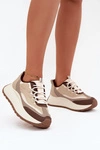 Sneakersy Damskie Na Platformie Big Star SS274002 HI-POLY SYSTEM Beżowe