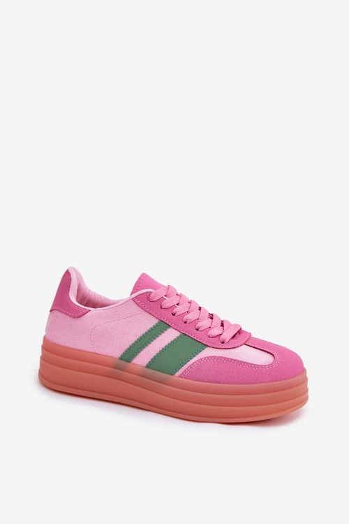 Niskie Sneakersy Na Platformie Różowe Ovivene