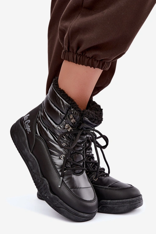 Sznurowane Śniegowce Trapery Lee Cooper LCJ-44-4562 Czarne