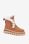 Śniegowce Damskie Z Naturalnego Zamszu Lee Cooper LCJ-25-01-3738 Camel