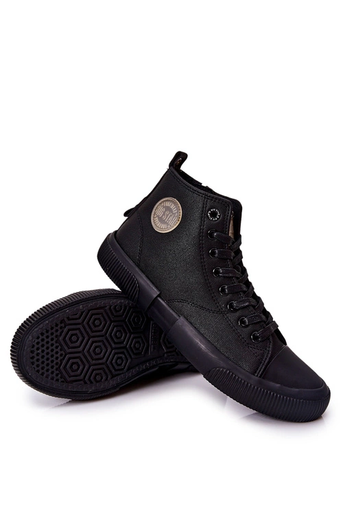 Męskie Wysokie Trampki Big Star II174023 Czarne