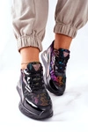 Sportowe Damskie Buty Sneakersy Czarne Multi Buckland