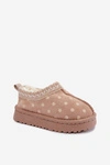 Śniegowce Dla Dziewczynki Z Haftem Beżowe Groszki Ysmerine 